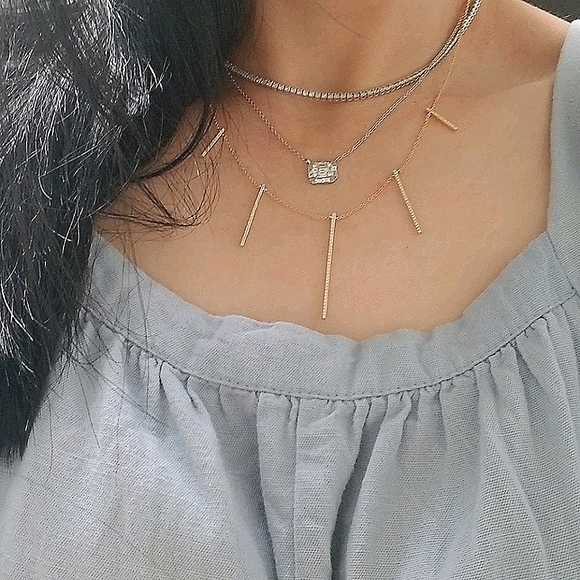 Jen K Design Jewelry - NWOT Diamond Bar Pendant Necklace 14K Gold